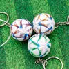 Keychains Lanyards 2022 European Football Imitation Leather Key Ring Match Ball Souvenir Key Chains Keychain som ger lycka till i att göra mål J230724
