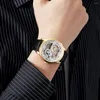 Horloges SKMEI Mode Automatische Horloges Mens Mechanische Mannelijke Uur Cool Holle Lederen Band Horloge Relogio Masculino