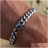 Chain Classic Punk Stainless Steel Bracelets For Men Women 3/5/7/9/11Mm Sier Color Curb Cuban Link Party Jewelry Gift Drop Delivery