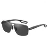 Lunettes de soleil PC Box Polarizer Tendance Homme Acier Inoxydable TAC