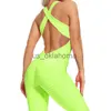 Yoga outfit Women Halter Yoga Set Black ActiveWear Sexy Bandage Sleeveless Jumpsuit Skinny Rompers Solid Elastic Bodycon Fitness Sport Suits J230725