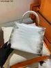 Designer Handbag Crocodile Leather 7a Quality äkta handswen 25cm totes riktigt populära kvinnor mode väska fabrik vax sömmar snabbt delixmxc