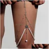 Autres bijoux de corps Boho Strass Jambe Chaîne Brillant Femmes Grand Serpent Pendentif Y Chaînes Cuisse Harnais Mti Couches Plage Style Cadeau Drop Delivery