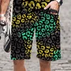 Herr shorts män/kvinnor leopard tryck sommarman mönster snabb torr harajuku rolig baddräkt elastisk midja herrkläder streetwear