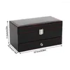 Watch Boxes 4 Grids Carbon Fiber Quartz Gift Jewelry Storage Double Box Display Organizer Case