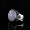 Solitaire Ring Vintage Moonstone Rings for Women smycken Finger Kvinnlig charmig presentuttalande Drop Delivery