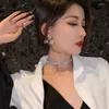 Choker koreansk som säljer modesmycken koppar inlagd zirkon lyxig blank halsband sexig damparti