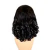 Dentelle transparente lâche bouclée frontale perruque courte ondulée 13x4 avant perruques de cheveux humains pour les femmes noires Bob spirale rebondissante Curl