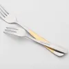 16/20st Gold Silver Cotestar Set Stainless Steel Moderföretag Knife Fork Coffee Spoon Table Set Kitchen Western Flatware Light L230704