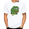 Мужские рубашки Tee Tee Tee Sad лягушка графическая рубашка Top Streetwear одежда белая футболка плюс размер