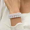 Charm Bracelets U-Magical Exquisite Double Layer Imitation Pearl Beaded Bracelet For Women Temperament Circle Party Jewellery