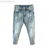 Jeans pour hommes Streetwear Jeans Peinture en aérosol pour hommes Personnalité Mode Slim Élastique Jeunesse Hip-Hop Moto Denim Pantalon Homme Pantalon L230724