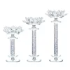 Ljushållare 3st Glass Lotus Flower Holder for Desk Wedding Party