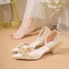 Dress Shoes Ladies On Sale 2023 Fashion Pointed Metal Beaded Solid Women's High Heels Summer Leisure Banquet Women Wedding Pump