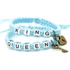 Charmarmband 2st/par par solid blå kung och drottning med nyckellås rep kedjor älskare gåva handgjorda tillbehör släpp leverans je dhfzd