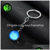 Porte-clés Porte-clés lumineux Artisanat Univers Boule de verre Cabochon Porte-clés Sac de voiture Porte-clés Bijoux créatifs Cadeau Drop Delivery Dhulx