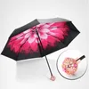 Paraplyer Creative Flower Paraply Windproof Double Layer Sun Rain Sunny Portable Light Luxury Sexy Womens Parapluie 210t UPF 50