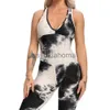 Yoga outfit Women Halter Yoga Set Black ActiveWear Sexy Bandage Sleeveless Jumpsuit Skinny Rompers Solid Elastic Bodycon Fitness Sport Suits J230725