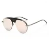 Sunglasses Fashion Men And Women Unique Metal Frame Design Casual Simple Frog Mirror UV400