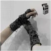 Mitaines Gants Gothique Noir Long Punk Trou Demi-Doigt Manchettes Mendiant Cosplay Halloween Costume Accessoires Drop Delivery Fash Dh9Xs