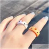 Band Rings Cute Bear Frog Ring Polymer Clay Resin For Girls Animal Jewelry Women Summer Fashion Travel Gifts Drop Delivery