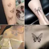 Tillfälliga tatueringar 24 st fjäril tatuering klistermärken vattentät långvarig clavicle sexig arm simulering mörk tatuering klistermärken x0724