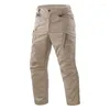 Herrbyxor 2023 Militära taktiska män Combat Cargo Byxor Multi-Pocket Waterproof Pant Casual Training Overallkläder Vandring