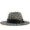 Leopard Print Fedora Hat Women Fascinator Wedding Party Designer Hat Men Dress Top Hats Wide Brim Felt Panama Cap Sun Hat