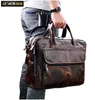 حقائب Men Oil Waxy Leather Design Design Business Document Document Document Case Fashion Messenger Bag Portfolio 71 230724