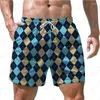 Shorts pour hommes 2023 vente d'été pantalons de plage de mode impression 3D à carreaux colorés Style décontracté hawaïen