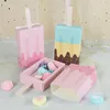 Emballage cadeau 4/6pc forme de crème glacée boîte à bonbons dessin animé plateau coulissant papier Kraft pop-corn bébé douche emballage de fête tiroir Goodie