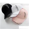 Boll Caps Creative Street Piercing Ring Baseball Cap Punk Hip Hop Cotton ADT Casual Solid Justerbar Uni Snapback Drop Delivery Fashio DHXAV