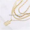 Chains Golden Twist Chain Necklace Stainless Steel Waterproof Choker Men Women Jewelry Gold Sier Color Gift Drop Delivery Necklaces P Dhaod