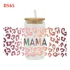 Window Stickers 3D UV DTF Transfers 16oz Cup Wraps Mother's Day Printed For DIY Glass Ceramic Metal Leather Etc Material Surface. D352