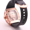 BOYUHENG 43 MM Gouden Diamant Holle Schedel Skeleton Wijzerplaat Rode Twee Handen Heren Horloges Transparant Quartz Batterij Beweging Horloge Polswa313a