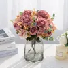 Decoratieve Bloemen Kunst Hortensia Roos Pioen Kerst Decoratie 2023 Jaar Woonkamer Huis Tuin Bruiloft Nep Plant