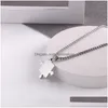 Pendant Necklaces Designer Lover Paired Puzzle For Women Men Fashion Stainless Steel Couple Necklace Friendship Jewelry Gifts 1 Pair Drop De