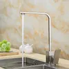 Rubinetti da cucina Rubinetto quadrato Miscelatore lavello acqua fredda e acqua montata su piano in acciaio inox Rubinetto girevole Lavabo