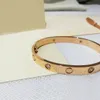 Bracciale classico a vite Lusso caldo Acciaio al titanio placcato oro 18 carati Diamante per bracciali da donna e da uomo Gioielli firmati in argento Feste e regali sociali da 16 a 22 iarde