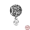 Charme Pandora en argent sterling de haute qualité avec impression de griffe de couronne creuse et pendentif en forme de coeur Convient pour les femmes Bracelet Collier Accessoires Charme de mode