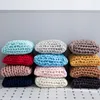 枕ノルディックスクエアチャンキーウール手作り編み編み編み編みsofaソファベッド枕装飾40x40cm