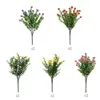 Decorative Flowers Faux For Outdoor Planters Plastic Small Tree Pot Fake Plant Potted Ornaments Home Room Table Garden El Decoration