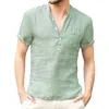 Camisetas masculinas de verão de manga curta camiseta de algodão e linho Led camisa casual masculino respirável S 3XL 230724