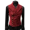 Men's Vests Vest Coat Spring And Autumn Fashion Double-Breasted Gothic Performance Ball Casual Large Size