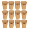 Flatvaruuppsättningar 50 datorer Snack Box Serving Cups Brown Paper Basket Storage Charcuterie Cones Fried Disposable French Fry Container