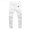 Męski Pink Paradise Classic Fashion Man Rock Moto Mens Casual Design Rubted Nurce Chudy Denim Biker Plein Dżinsy White L24124