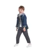 Giacche Ragazzi Finta giacca di jeans con cappuccio in due pezzi Capispalla per bambini autunno e inverno
