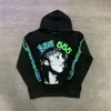 Erkek Hoodies Sweatshirts 2023 SP5der Young Thug 5555 Melek Külot Pembe Kırmızı Hoodye Pantolon Erkek Top1 Kalite Ayakkabı Sp5Ders Baskı Örümcek