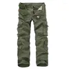 Men's Pants 4 Color 2023 Arrival Mens Fashion Military Multi Pocket Cargo Casual Straight Long Baggy Combat Trousers Large Size