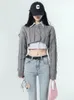 Camisolas Femininas 2023 Feminino Vintage Cropped Estilo Preppy Fino Casual Manga Longa Y2K Primavera Coreano Malha Com Camisas Streetwear